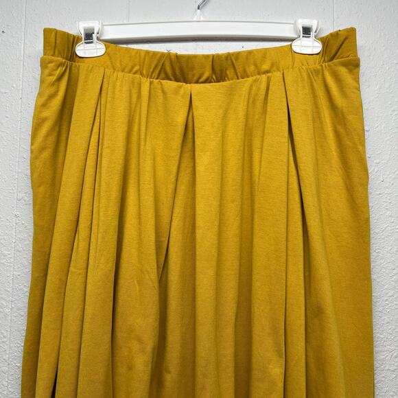 LuLaRoe Womens Pull On Mustard Skirt 3XL Elastic Waist Side Pockets Knee Length - Picture 3 of 10